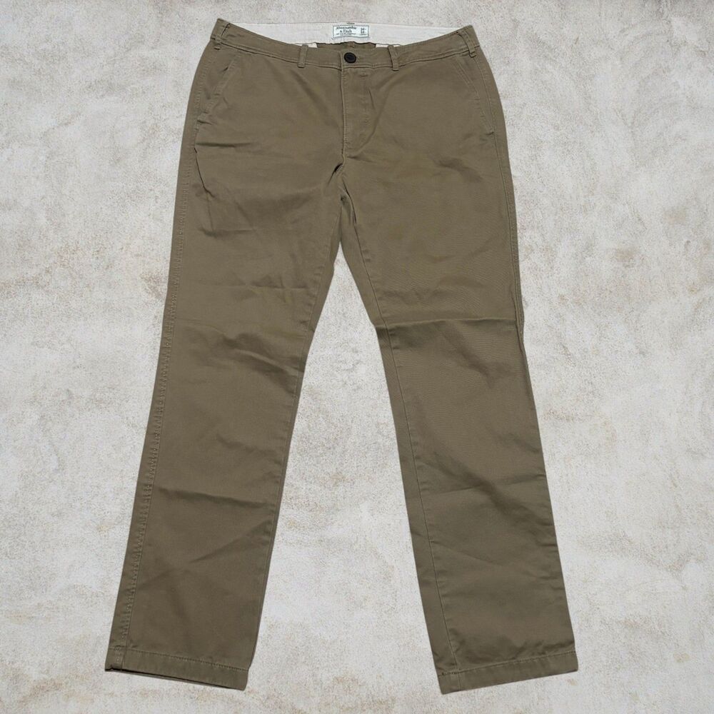 Abercrombie & Fitch Khaki Men's Straight Leg Chino Pants Size 34x34